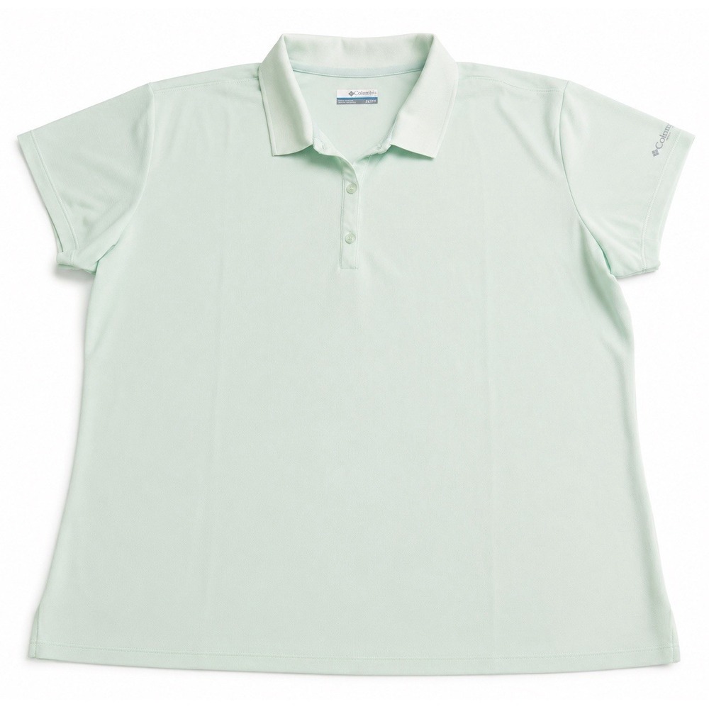Columbia PFG Women's 2XL Polo Shirt Mint Green Omni Wick Golf Fishing Top